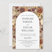 Elegante herfst Waterverf Herfst bloemenbruiloft Kaart (Voorkant)