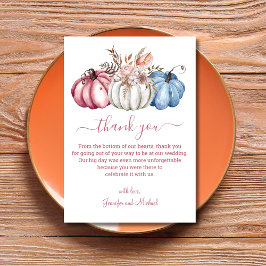 Elegante herfst waterverf pompoenen bruiloft bedankkaart