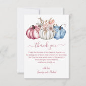 Elegante herfst waterverf pompoenen bruiloft bedankkaart (Voorkant)