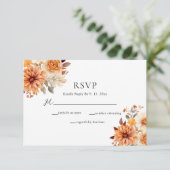 Elegante herfst Waterverf RSVP bruiloft Kaart (Staand voorkant)