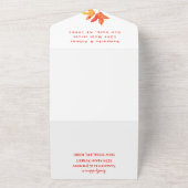 Elegante Herfst Waterverf Sinaasappel bladeren bru All In One Uitnodiging (Buitenkant)