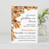 Elegante Herfst Waterverf Sinaasappel Bladerwerk B Kaart (Staand voorkant)