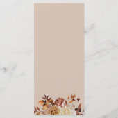 Elegante herfst waterverf terracotta trouwmenu menu (Achterkant)