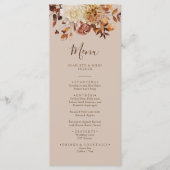 Elegante herfst waterverf terracotta trouwmenu menu (Voorkant)
