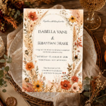 Elegante herfst wilde bloemen bruiloft