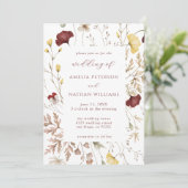 Elegante Herfst Wildflower Botanische bruiloft Kaart (Staand voorkant)