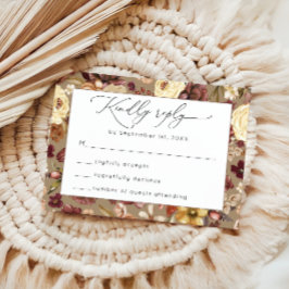 Elegante Herfst Wildflower Floral Wedding RSVP