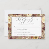 Elegante Herfst Wildflower Floral Wedding RSVP (Voorkant)