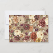 Elegante Herfst Wildflower Floral Wedding RSVP (Achterkant)