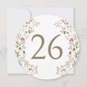 Elegante Herfst Wildflower Krans Tafelnummer (Voorkant)