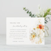 Elegante Herfst Wildflower Pompoen Waterverf bruil Bedankkaart (Staand voorkant)