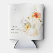 Elegante Herfst Wildflower Pompoen Waterverf bruil Blikjeskoeler (Voorkant)