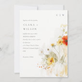 Elegante Herfst Wildflower Pompoen Waterverf bruil Kaart (Voorkant)