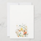 Elegante Herfst Wildflower Pompoen Waterverf bruil Kaart (Achterkant)