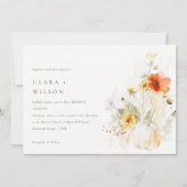 Elegante Herfst Wildflower Pompoen Waterverf bruil Kaart (Voorkant)