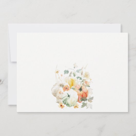 Elegante Herfst Wildflower Pompoen Waterverf bruil Kaart (Achterkant)