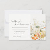 Elegante Herfst Wildflower Pompoen Waterverf bruil RSVP Kaartje (Voorkant)