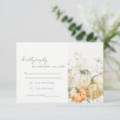 Elegante Herfst Wildflower Pompoen Waterverf bruil RSVP Kaartje (Staand voorkant)