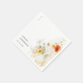 Elegante Herfst Wildflower Pompoen Waterverf bruil Servet (Hoek)