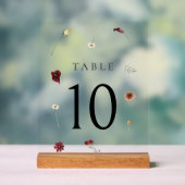 Elegante Herfst Wildflower Trouwtafel nummer #10 Acryl Bord (Neutraal)