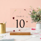 Elegante Herfst Wildflower Trouwtafel nummer #10 Acryl Bord (Huwelijk)