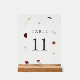 Elegante Herfst Wildflower Trouwtafel nummer #10 Acryl Bord