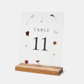 Elegante Herfst Wildflower Trouwtafel nummer #10 Acryl Bord (Hoek)