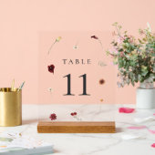 Elegante Herfst Wildflower Trouwtafel nummer #10 Acryl Bord (Huwelijk)