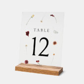 Elegante Herfst Wildflower Trouwtafel nummer #12 Acryl Bord (Hoek)