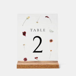 Elegante Herfst Wildflower Trouwtafel nummer #2 Acryl Bord