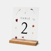 Elegante Herfst Wildflower Trouwtafel nummer #2 Acryl Bord (Hoek)