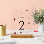 Elegante Herfst Wildflower Trouwtafel nummer #2 Acryl Bord (Huwelijk)
