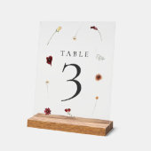 Elegante Herfst Wildflower Trouwtafel nummer #3 Acryl Bord (Hoek)