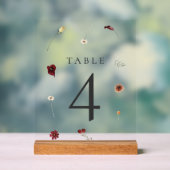 Elegante Herfst Wildflower Trouwtafel Nummer #4 Acryl Bord (Neutraal)