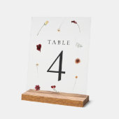 Elegante Herfst Wildflower Trouwtafel Nummer #4 Acryl Bord (Hoek)