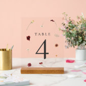 Elegante Herfst Wildflower Trouwtafel Nummer #4 Acryl Bord (Huwelijk)