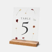 Elegante Herfst Wildflower Trouwtafel Nummer #5 Acryl Bord (Hoek)