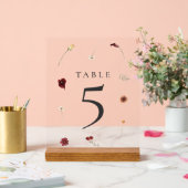 Elegante Herfst Wildflower Trouwtafel Nummer #5 Acryl Bord (Huwelijk)