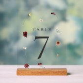 Elegante Herfst Wildflower Trouwtafel nummer #7 Acryl Bord (Neutraal)