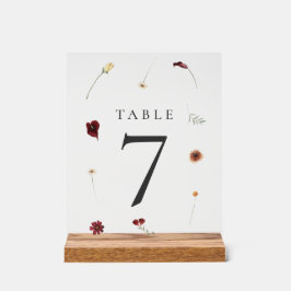 Elegante Herfst Wildflower Trouwtafel nummer #7 Acryl Bord
