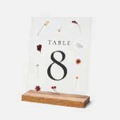 Elegante Herfst Wildflower Trouwtafel nummer #8 Acryl Bord (Hoek)
