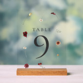 Elegante Herfst Wildflower Trouwtafel nummer #9 Acryl Bord (Neutraal)