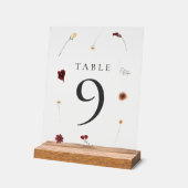 Elegante Herfst Wildflower Trouwtafel nummer #9 Acryl Bord (Hoek)