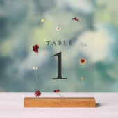 Elegante Herfst Wildflower Trouwtafel Nummer Acryl Bord (Neutraal)