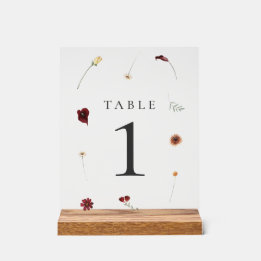 Elegante Herfst Wildflower Trouwtafel Nummer Acryl Bord