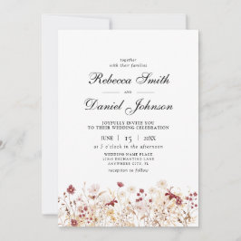 Elegante herfst Wildflowers Bloemenbruiloft Kaart