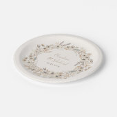 Elegante herfst Wildflowers bruiloft Papieren Bordje (Gekanteld)