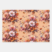 Elegante Herfst Wildflowers Bruin Boeket Boho Inpakpapier Vel (Voorkant 3)