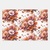 Elegante Herfst Wildflowers Bruin Boeket Boho Inpakpapier Vel (Voorkant)