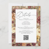 Elegante Herfst Wildflowers Floral QR Code Wedding Kaart (Achterkant)